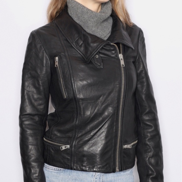 All Saints Bales Biker Jacket Zip Moto Double Buckle - Picture 10 of 13